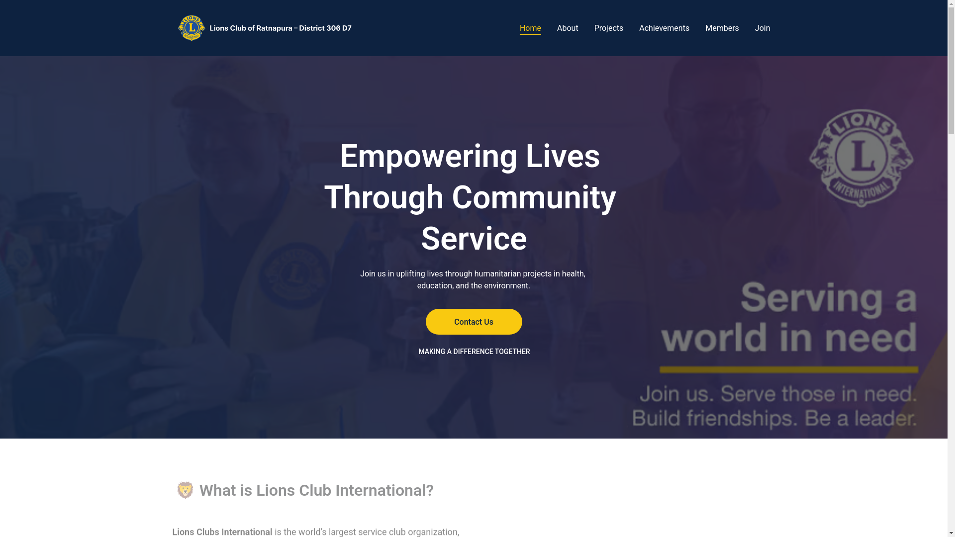 website screenshot of https://lionsclubratnapura.com/