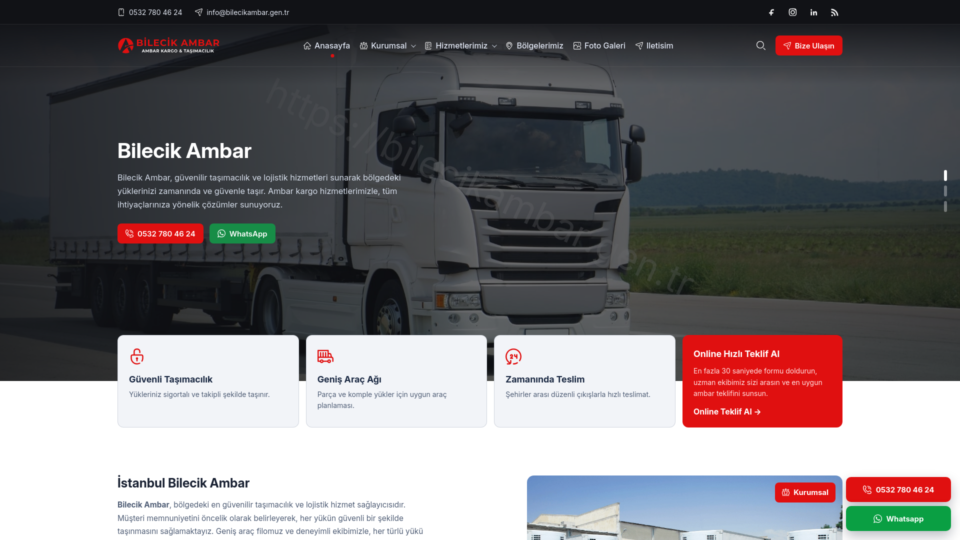 website screenshot of https://bilecikambar.gen.tr/