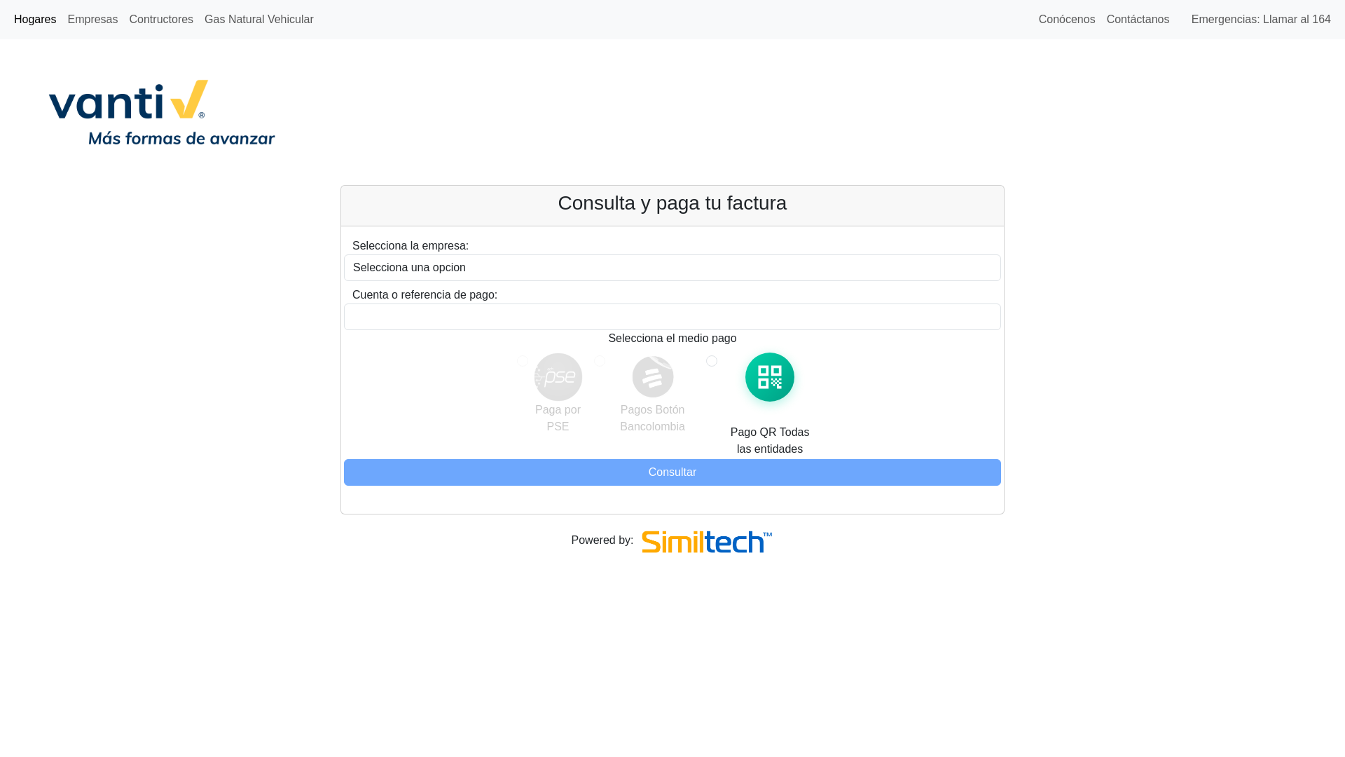website screenshot of https://pagosfacturavanti.com/