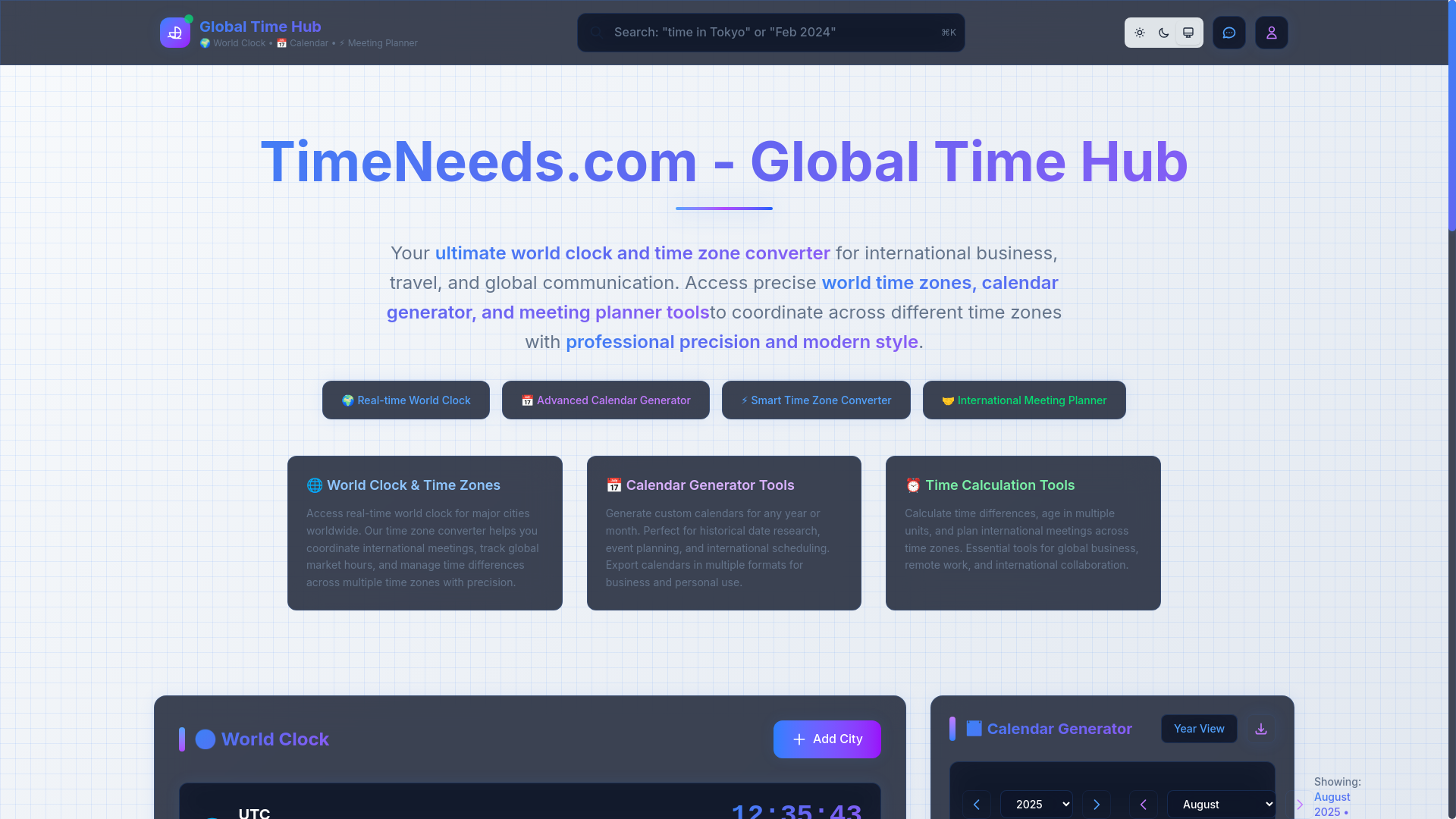 website screenshot of https://timeneeds-com.pages.dev/