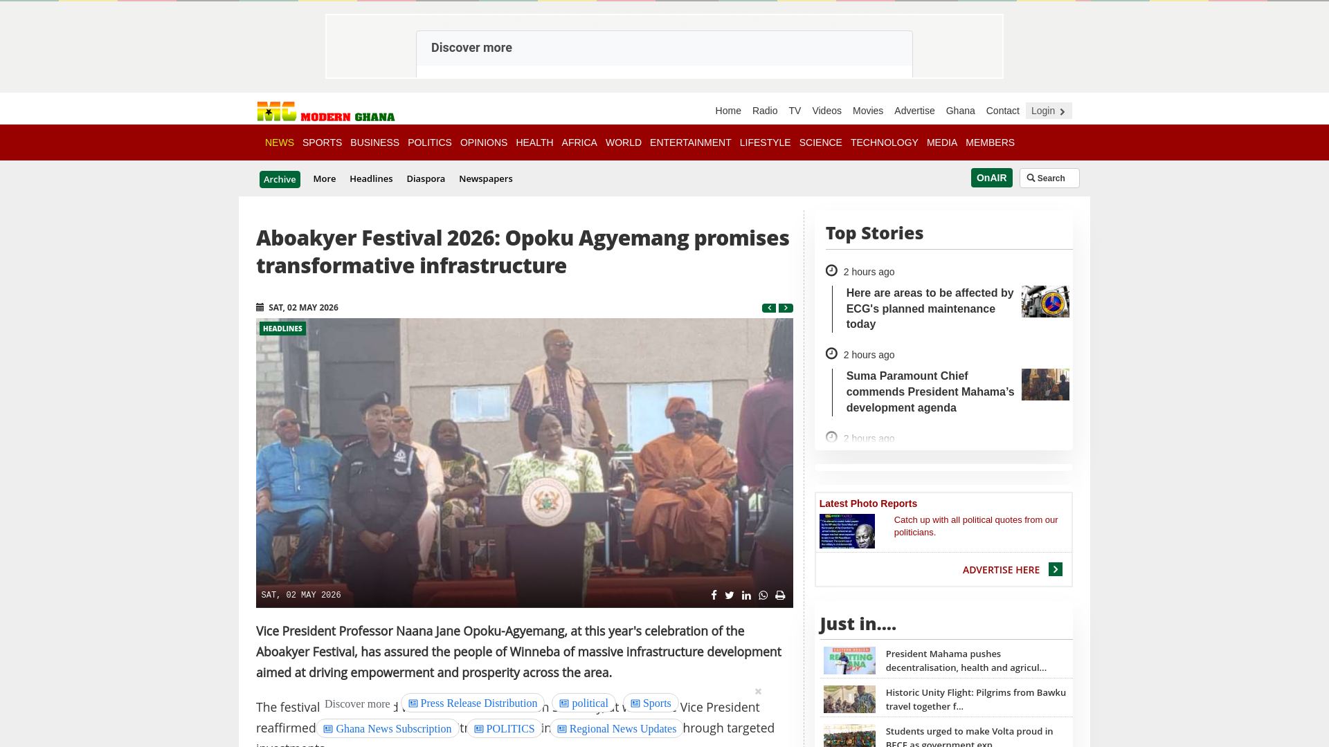 website screenshot of https://www.modernghana.com/news/1490217/aboakyerfestival-2026opoku-agyemang-promises.html