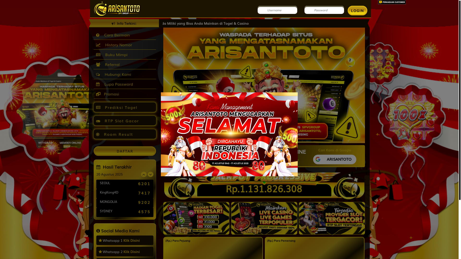 website screenshot of https://siniarisan01.com/