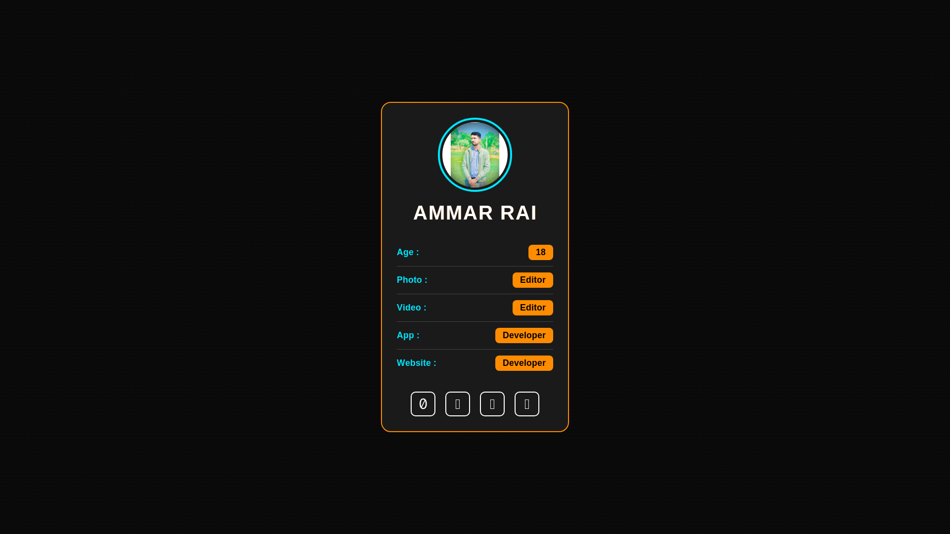 website screenshot of https://ammarraicv.pages.dev/