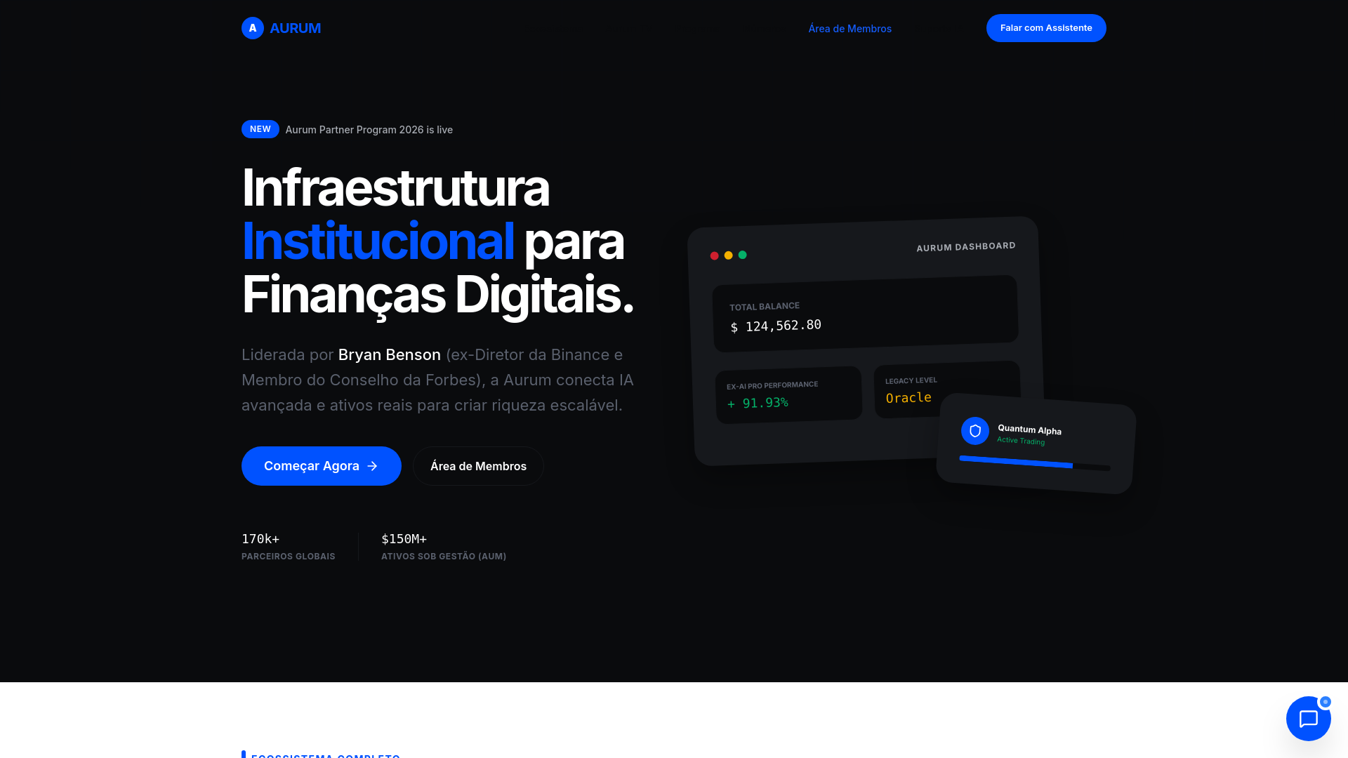 website screenshot of https://aurumfoundationbrasil.com.br/