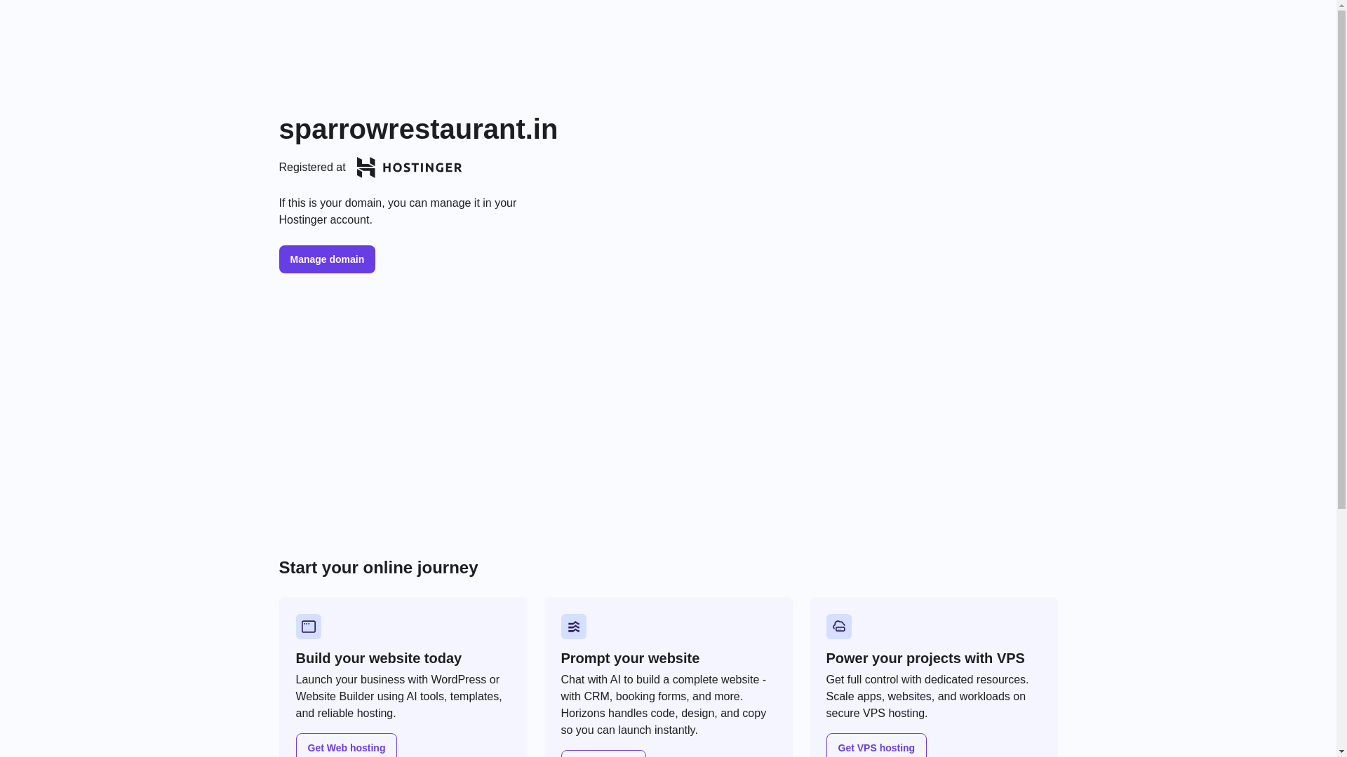 website screenshot of https://sparrowrestaurant.in/