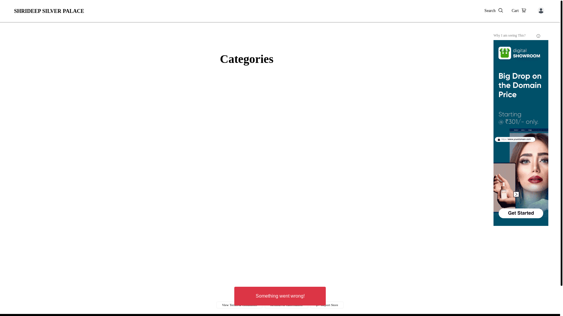 website screenshot of https://shrideepsilverpalace.co.in/