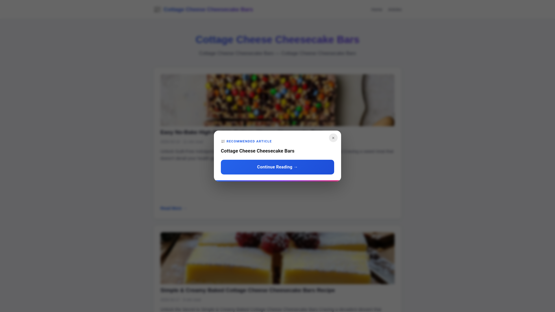 website screenshot of https://cottage-cheese-cheesecake-bars.pages.dev/
