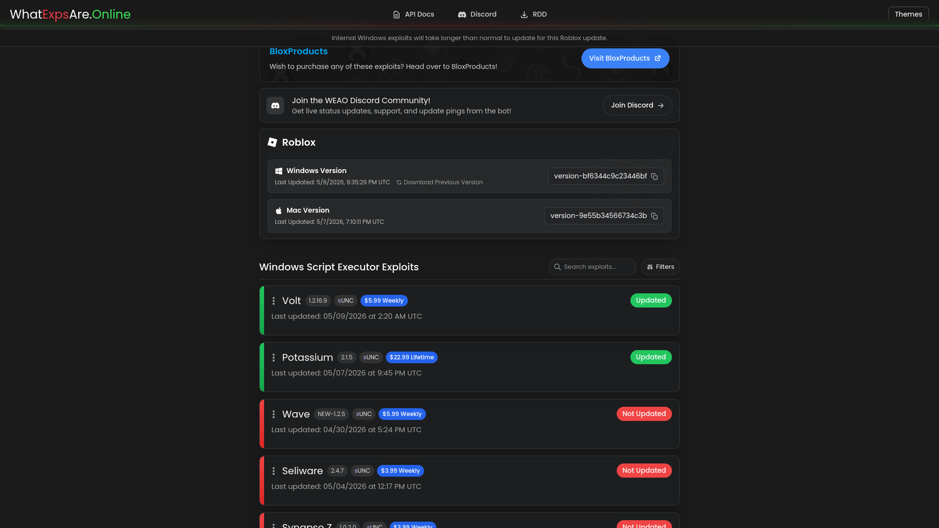 website screenshot of https://whatexpsare.online/