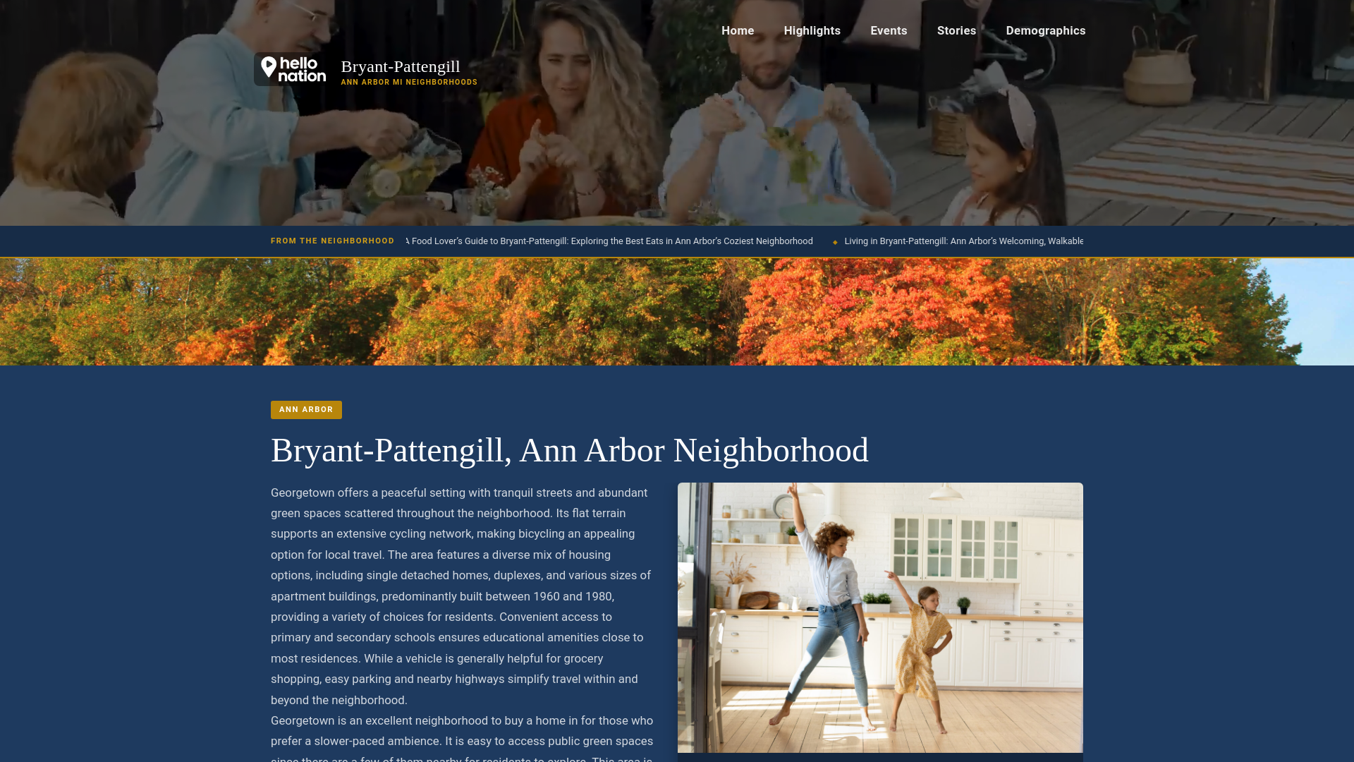 website screenshot of https://bryantpattengillannarborneighborhood.org/
