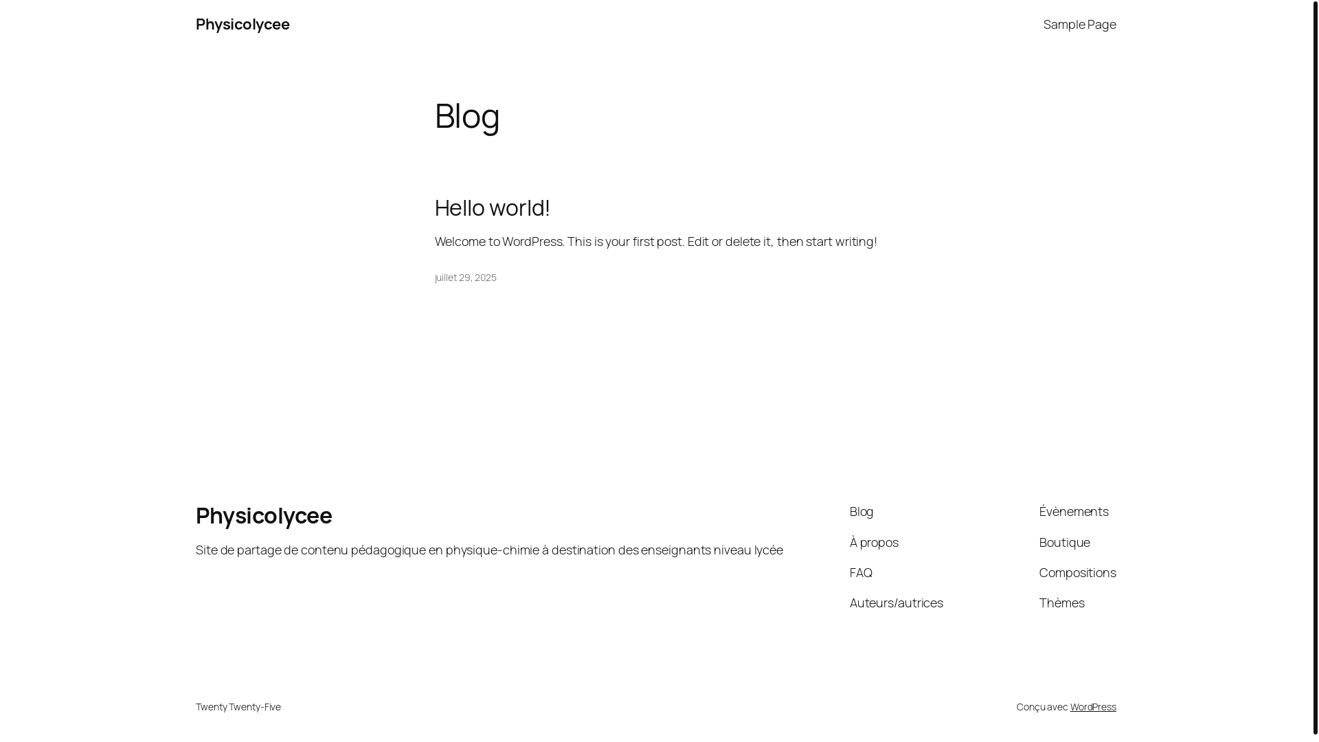 website screenshot of https://physicolycee.fr/