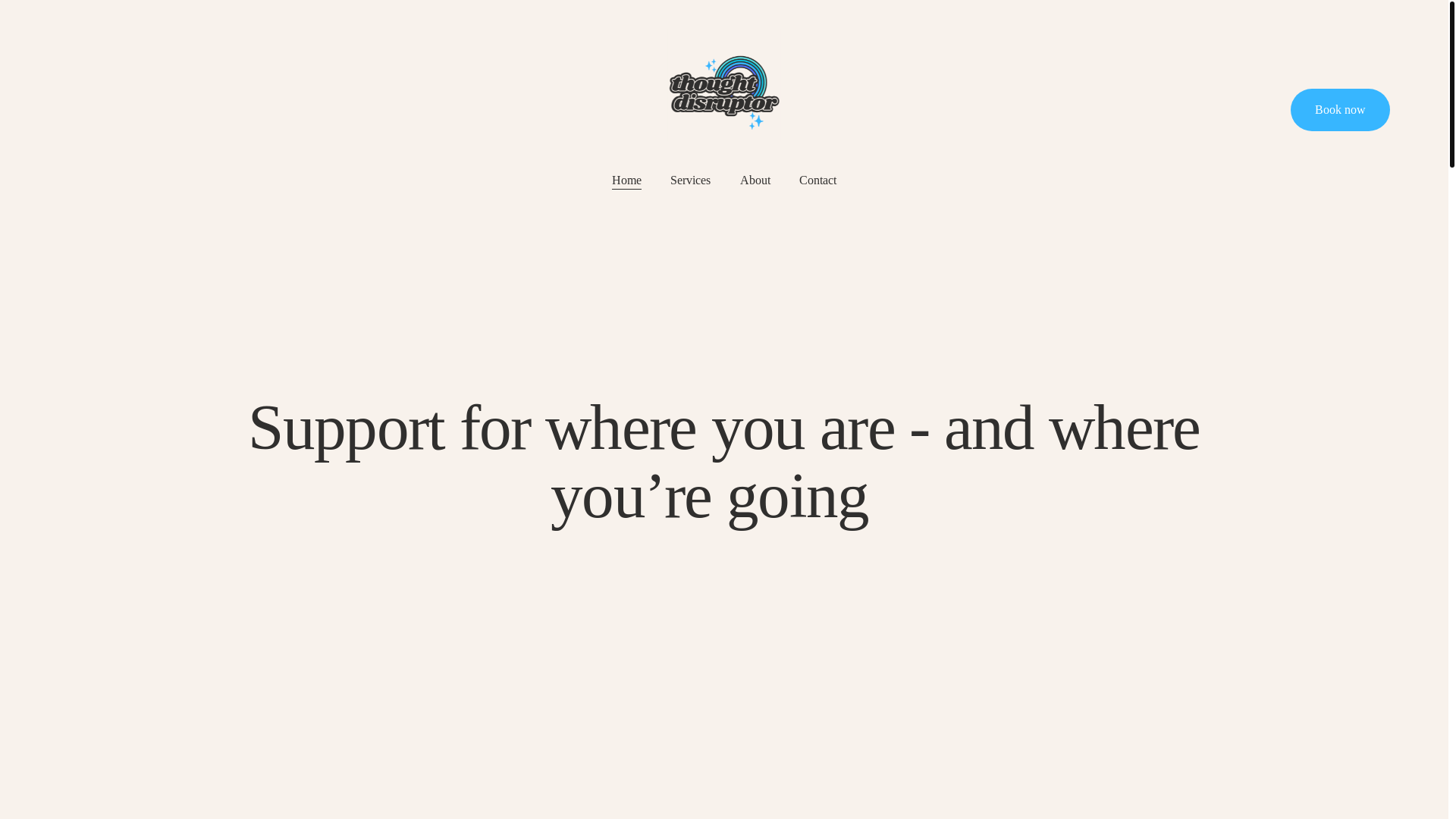website screenshot of https://thoughtdisruptor.com.au/