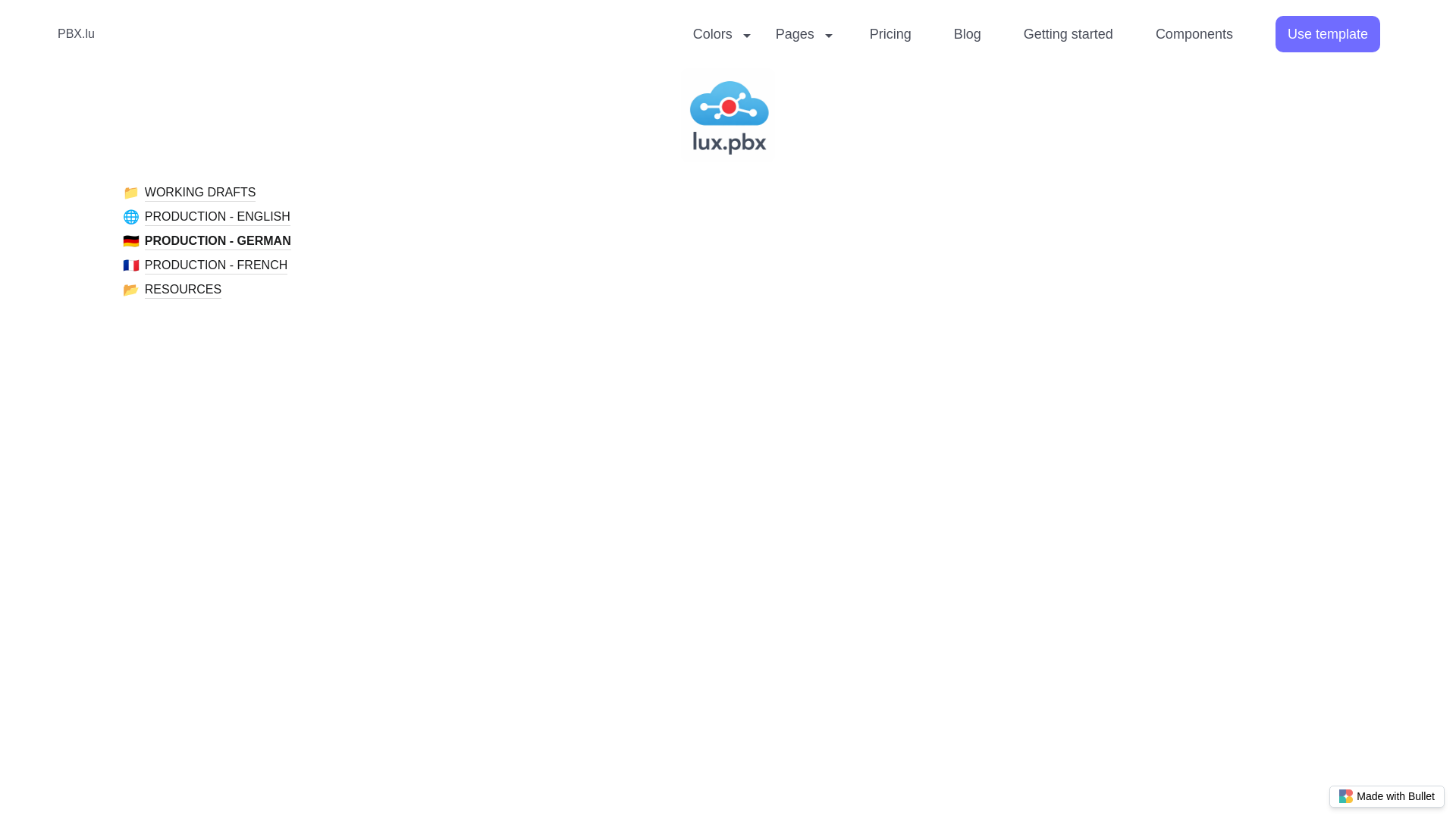 website screenshot of https://pbx-bullet.pages.dev/