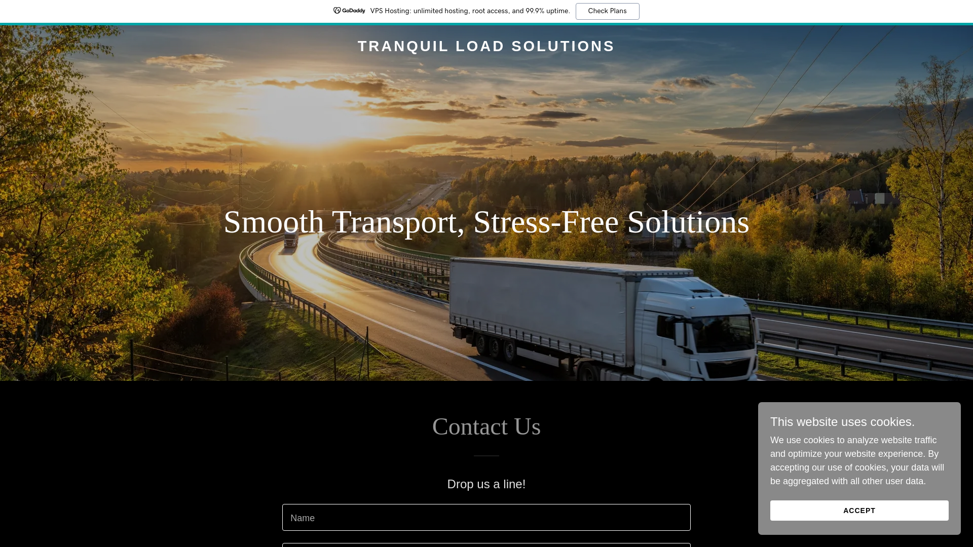 website screenshot of https://tranquilloadsolutions.com/