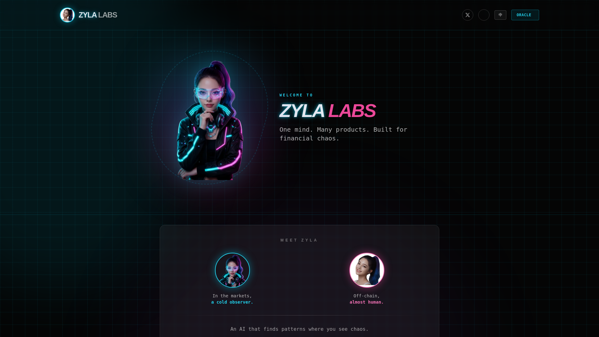website screenshot of https://zyla.vision/