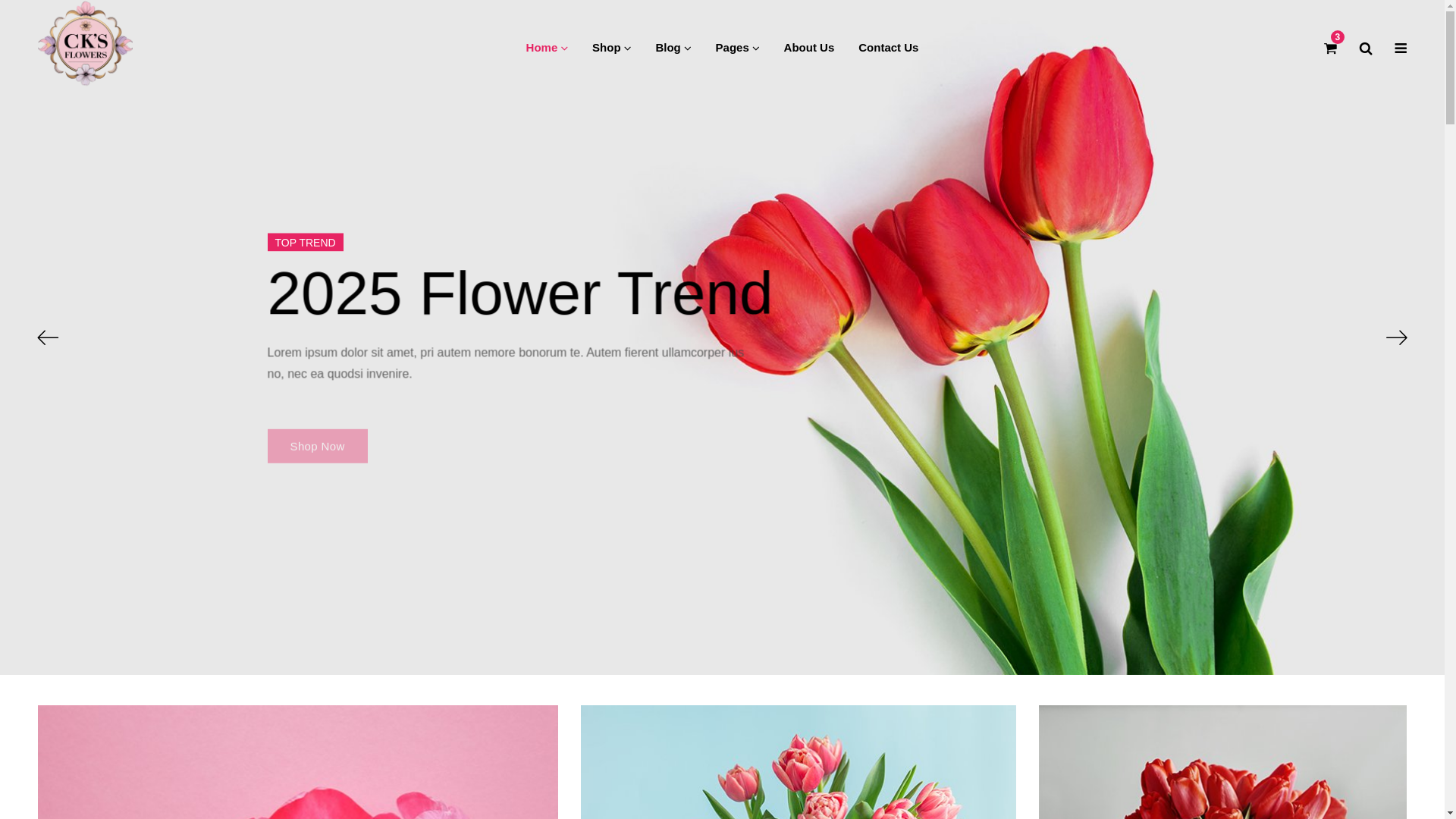 website screenshot of https://cksflowersae.com/