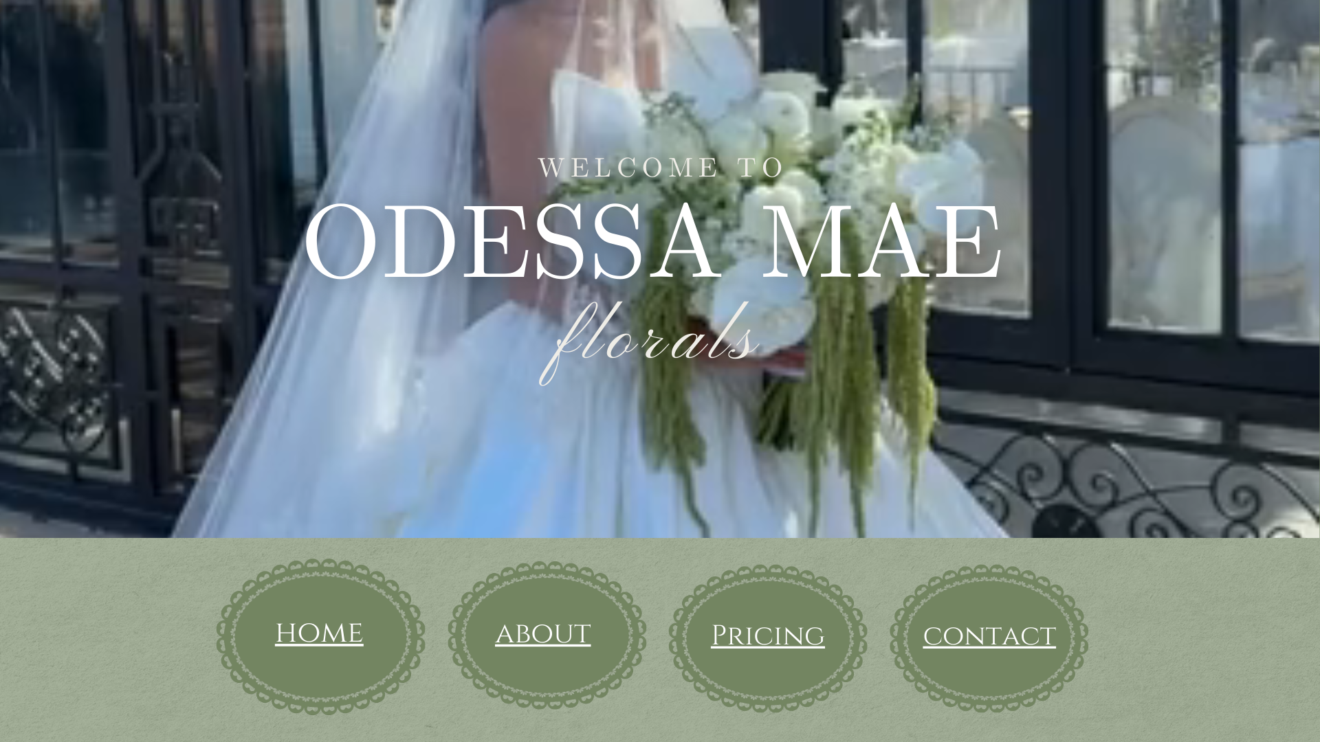website screenshot of https://odessamaeflorals.com/