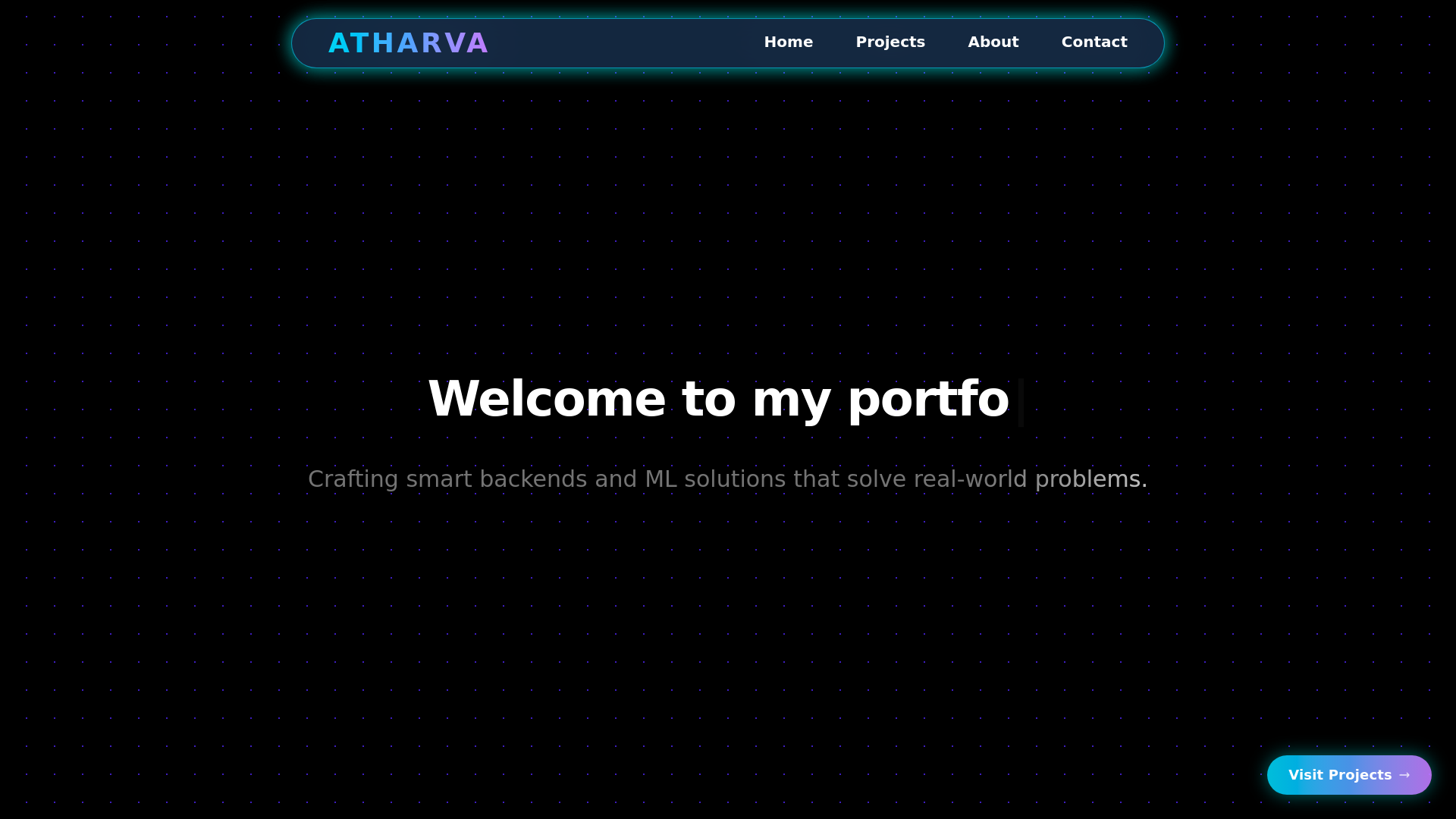 website screenshot of https://atharvamandle.me/