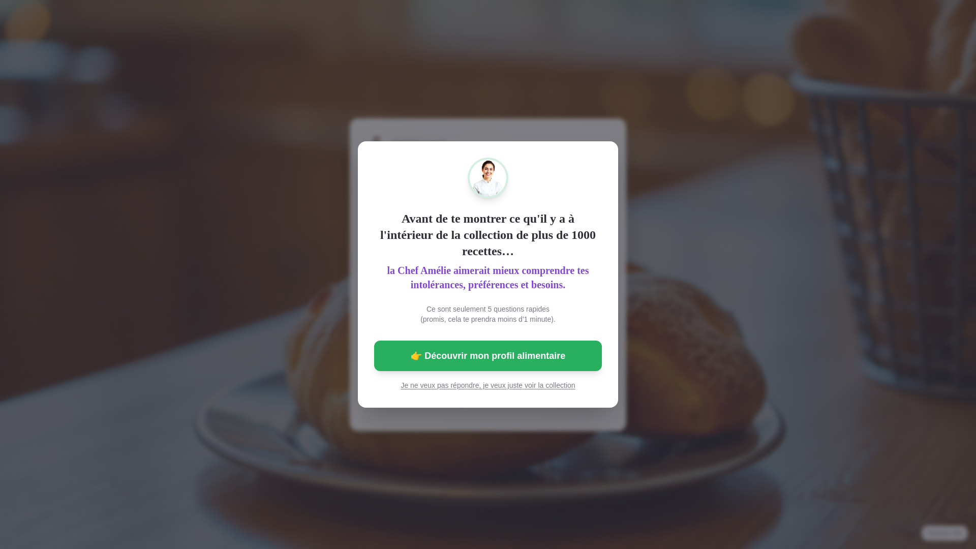 website screenshot of https://chefameliedupont.site/