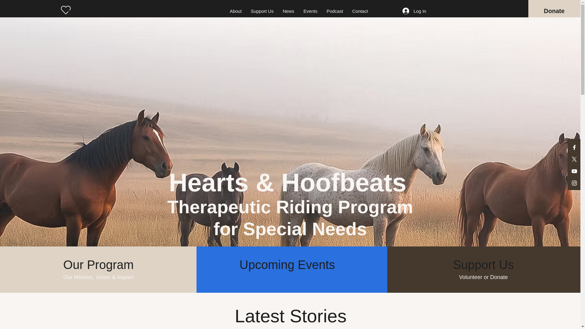 website screenshot of https://heartsandhoofbeats.org/