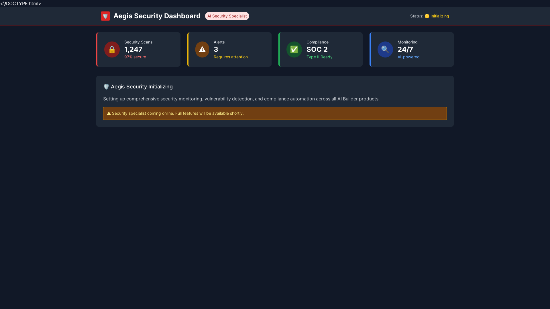 website screenshot of https://aegis-dashboard-cks.pages.dev/