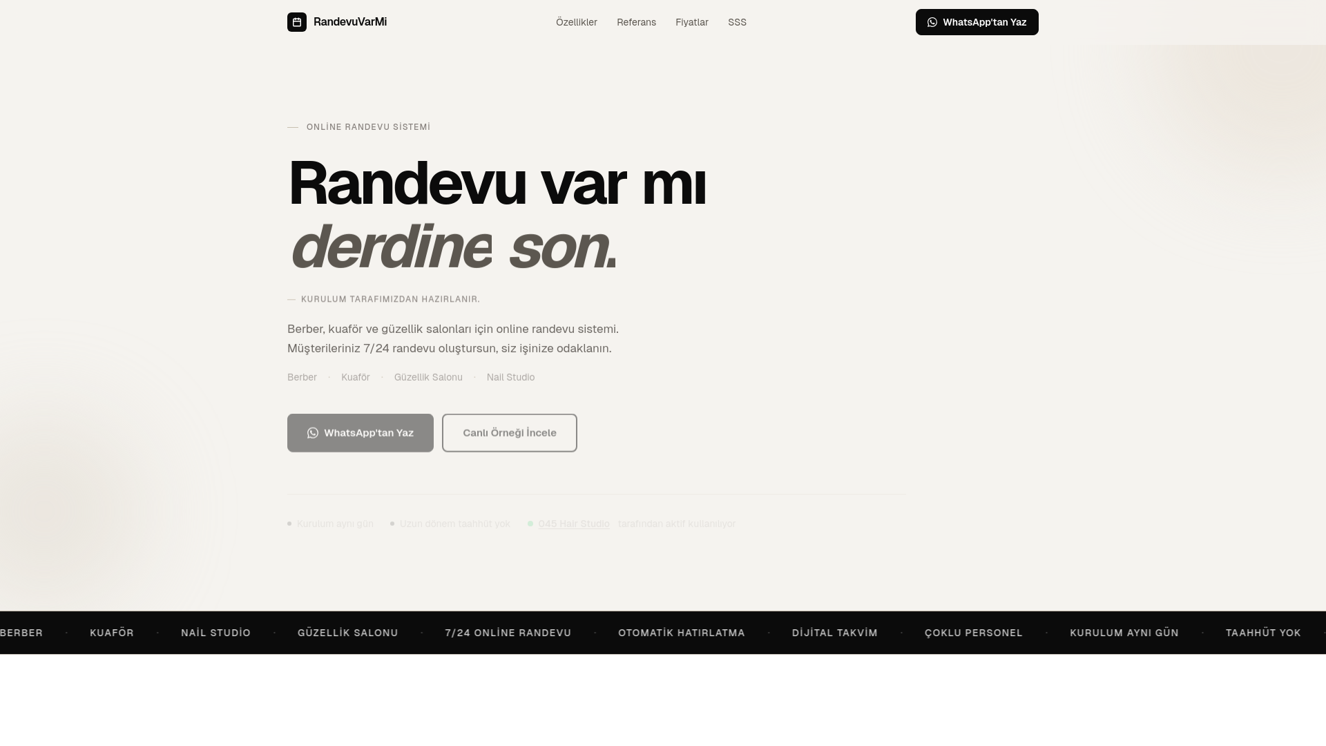 website screenshot of https://randevuvarmi.com/