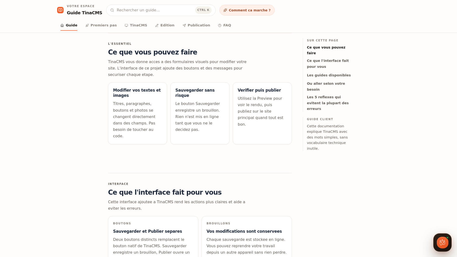 website screenshot of https://docs-tinacms.pages.dev/