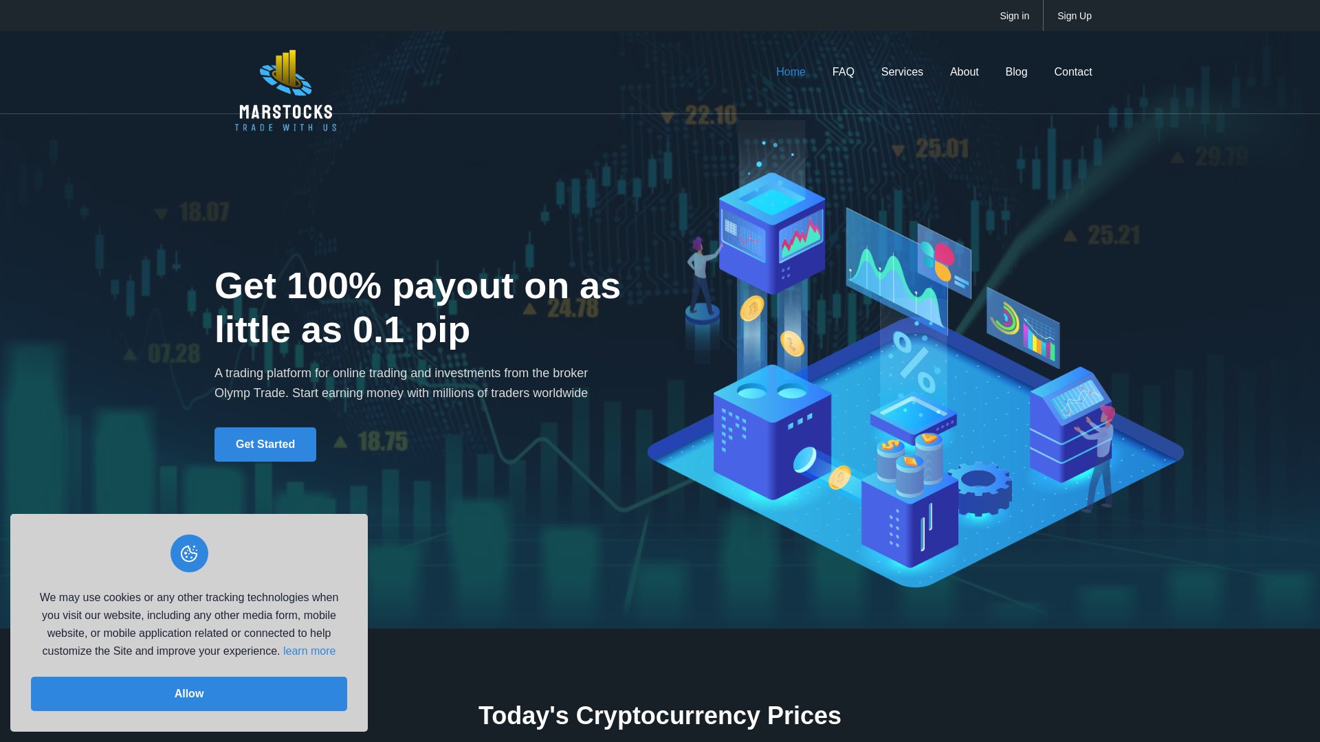 website screenshot of https://marstocks.live/