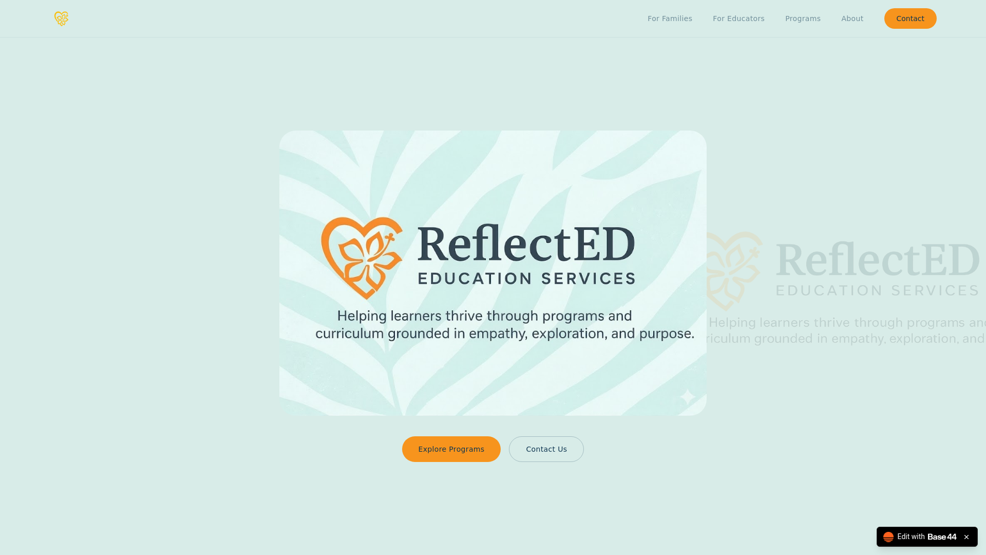 website screenshot of https://wearereflected.com