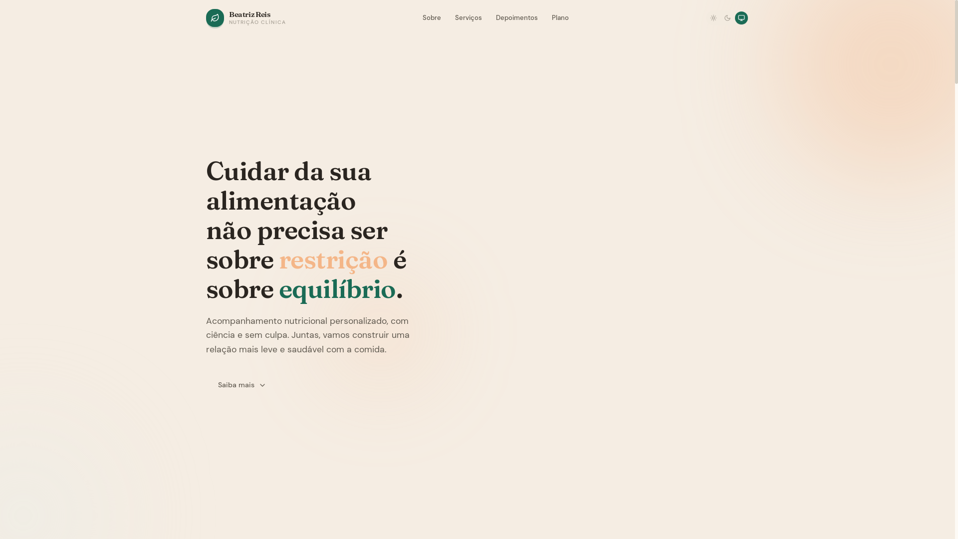 website screenshot of https://nutricombea.com.br/