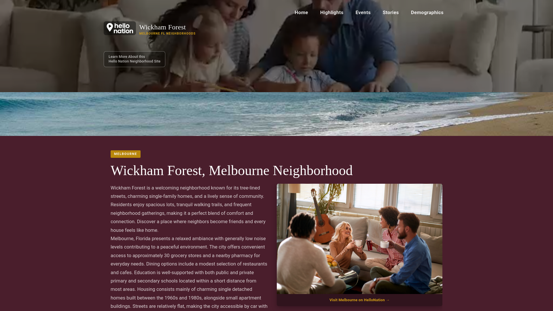 website screenshot of https://wickhamforestneighborhood.org/