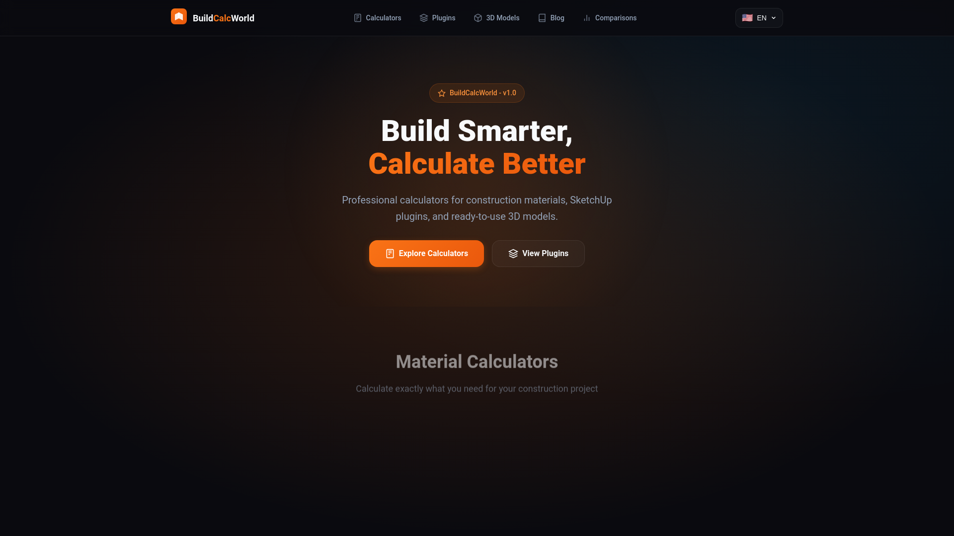 website screenshot of https://buildcalcworld.com/