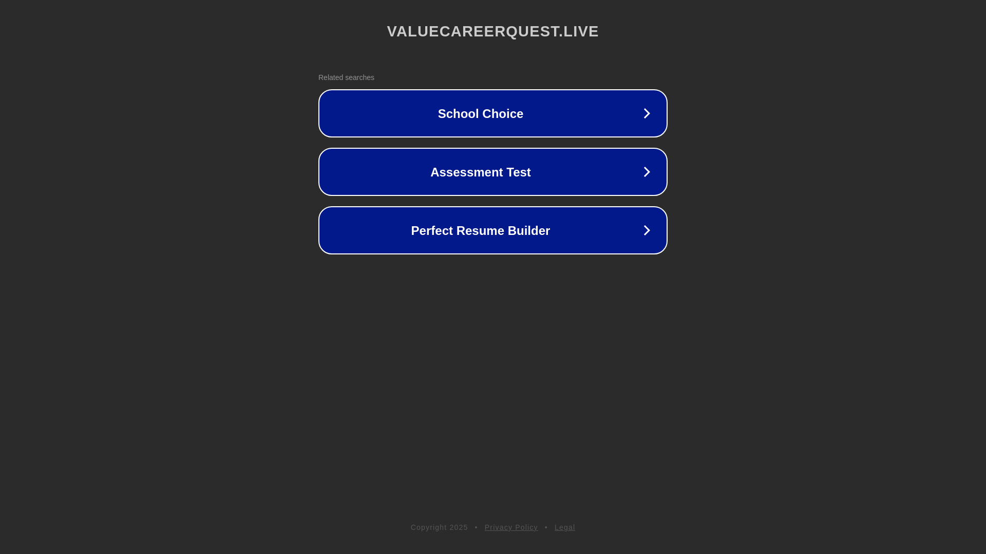 website screenshot of https://valuecareerquest.live/