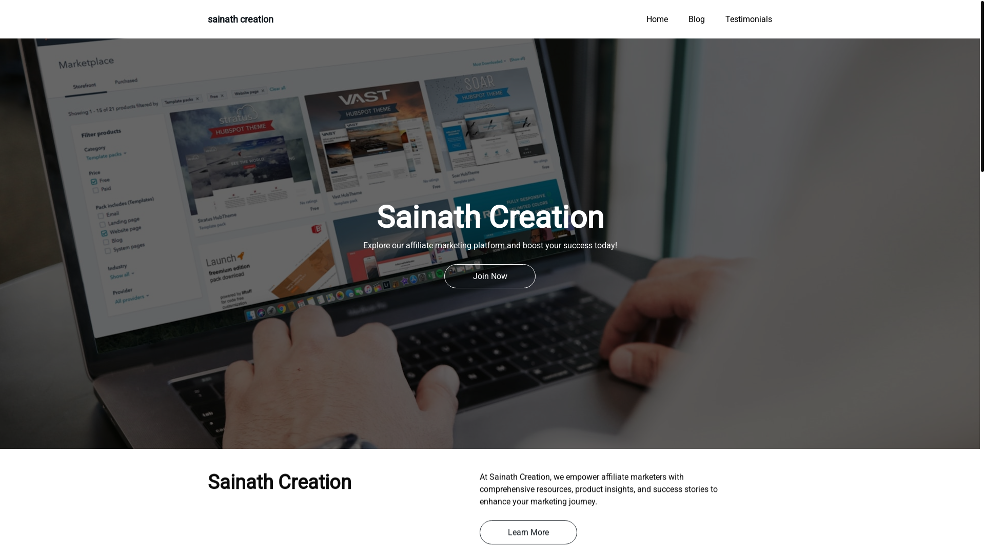 website screenshot of https://sainathcreation-tech.online/