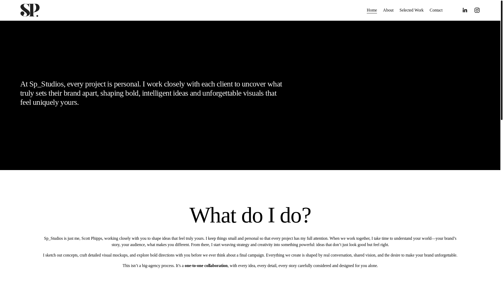 website screenshot of https://spcreativestudios.co.uk/
