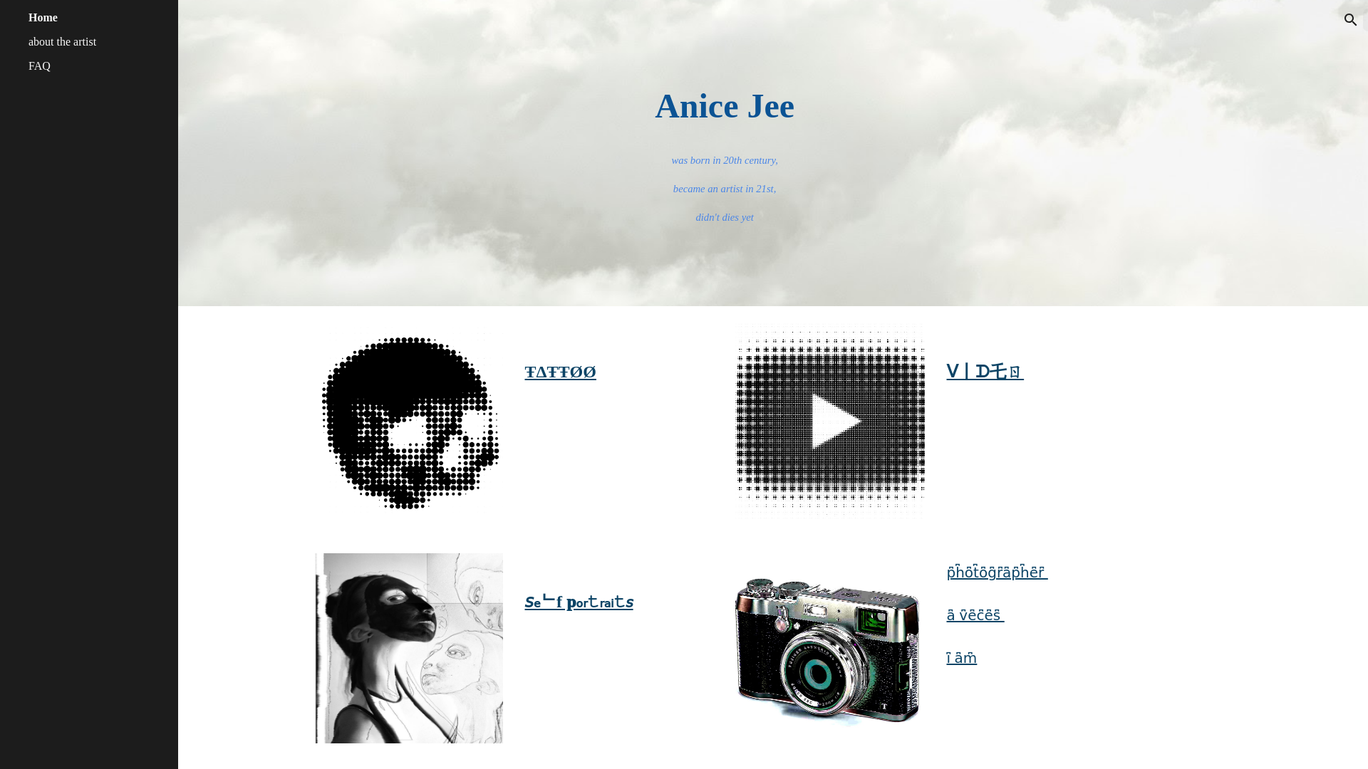 website screenshot of https://anicejee.art/