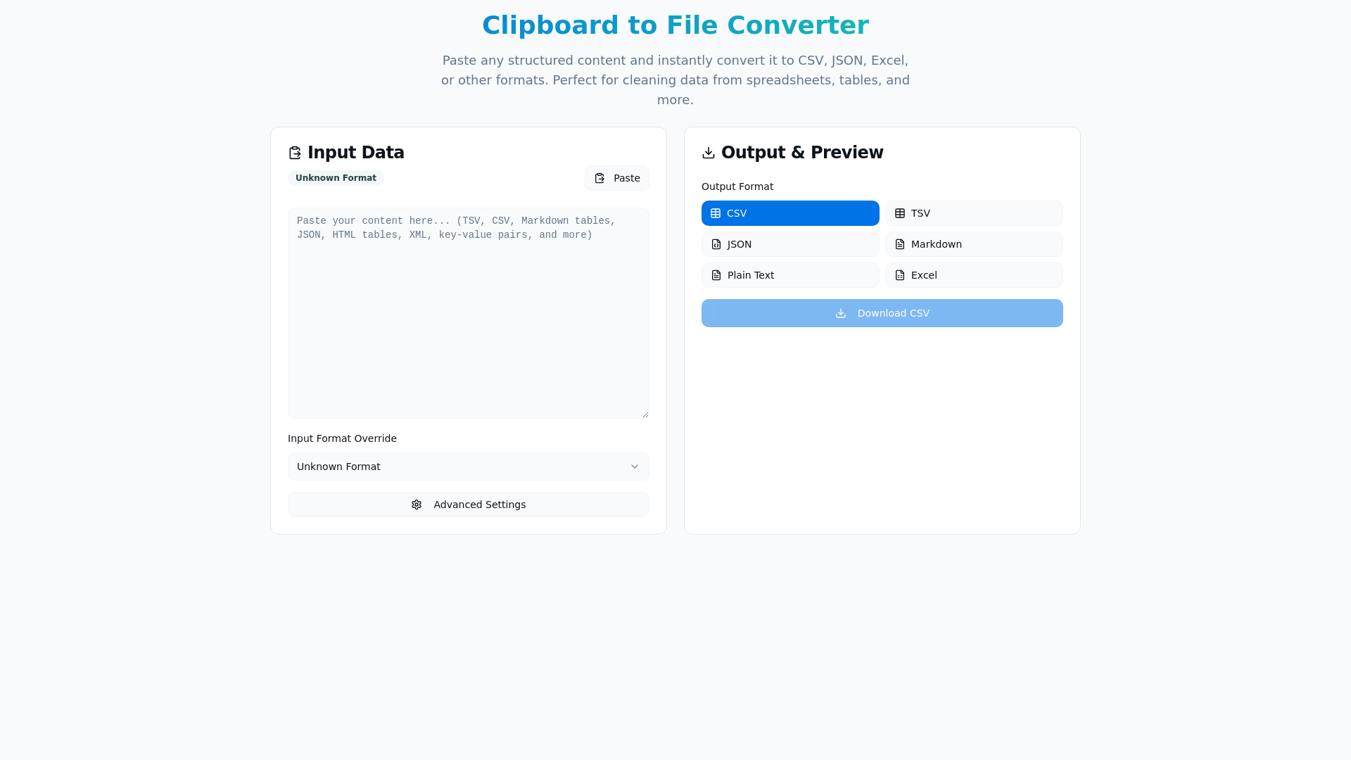 website screenshot of https://clipboardconvert.com/