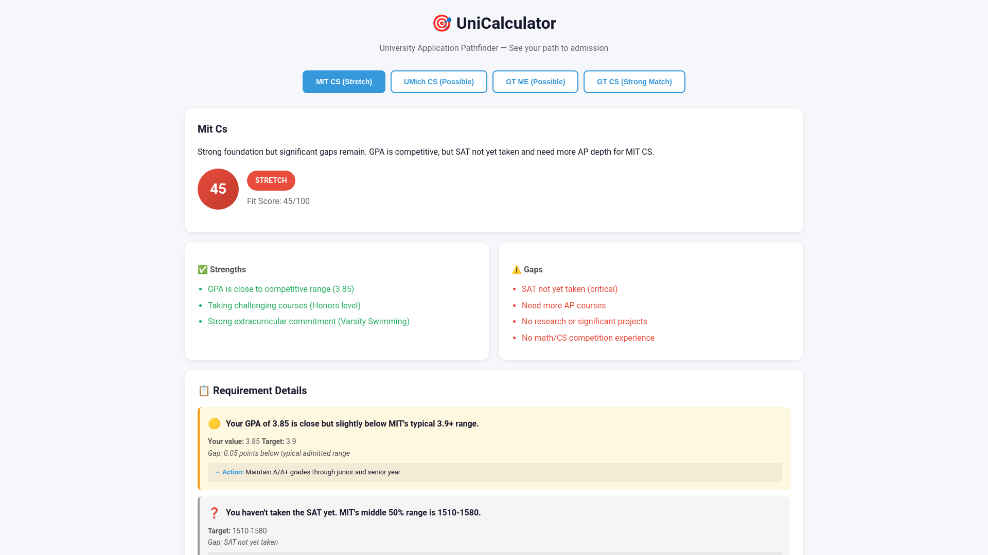 website screenshot of https://unicalculator.pages.dev/