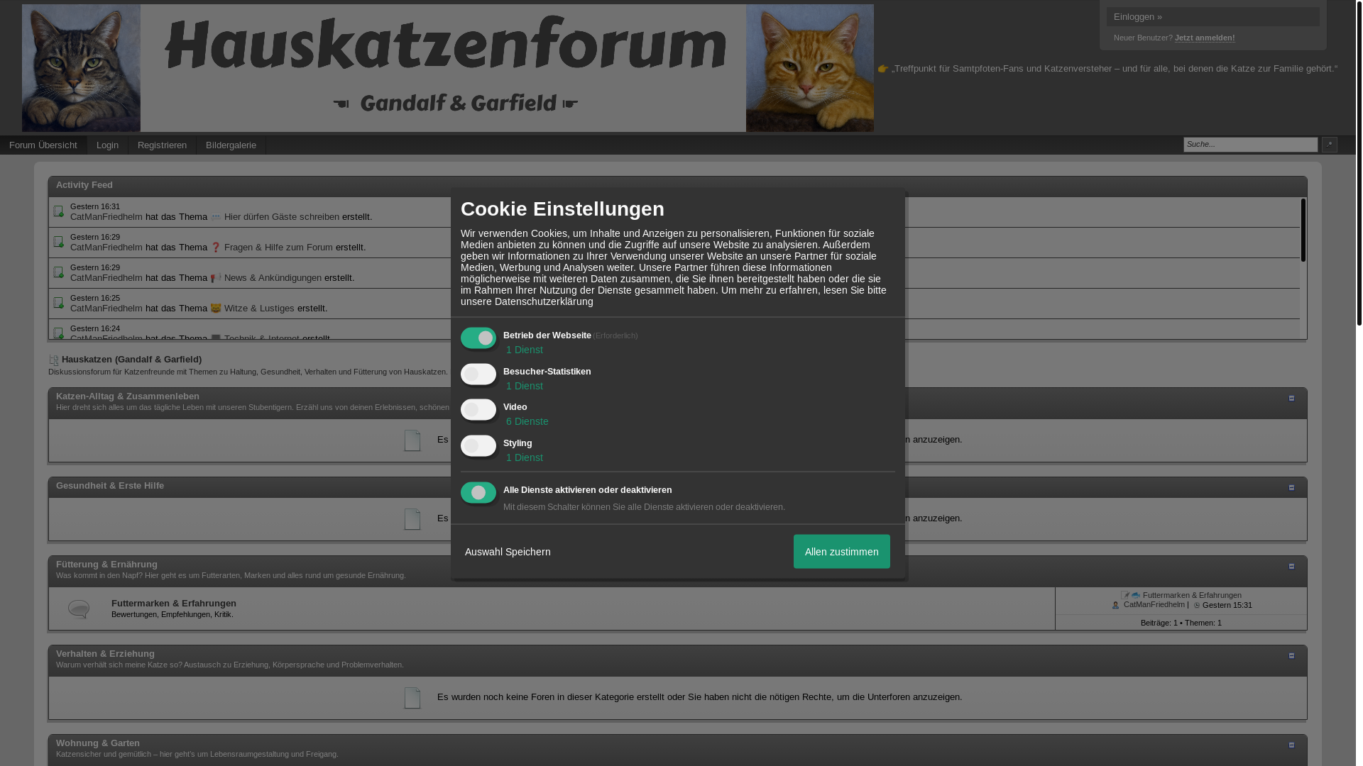 website screenshot of https://haus-katzen-forum.de/