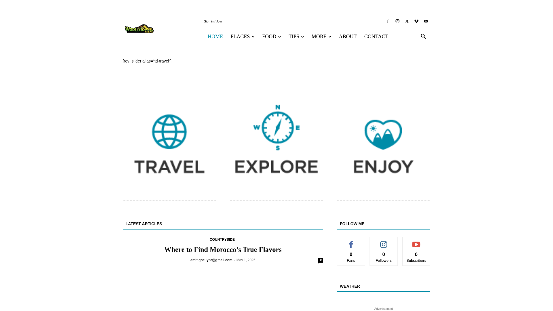 website screenshot of https://traveltalksworld.com/