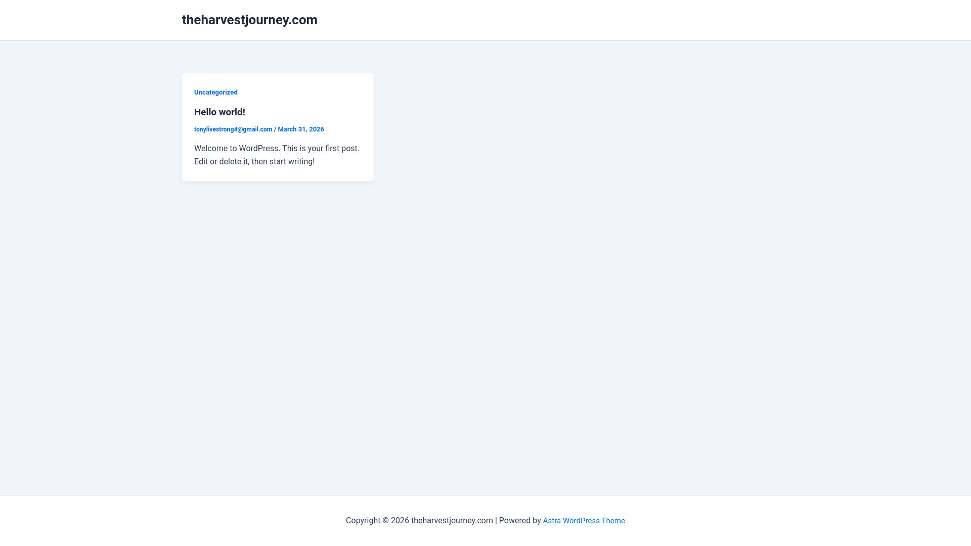 website screenshot of https://theharvestjourney.com