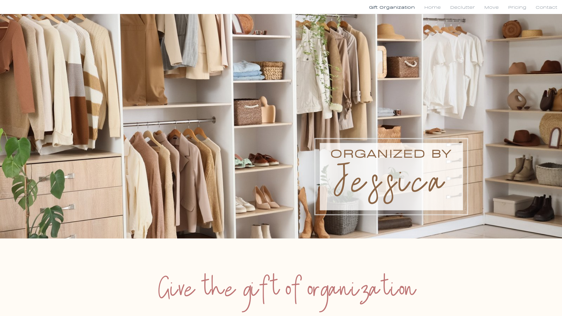 website screenshot of https://organizedbyjessica.net/