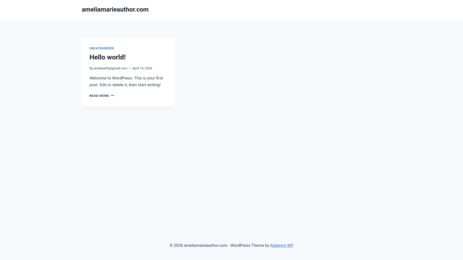 website screenshot of https://ameliamarieauthor.com/