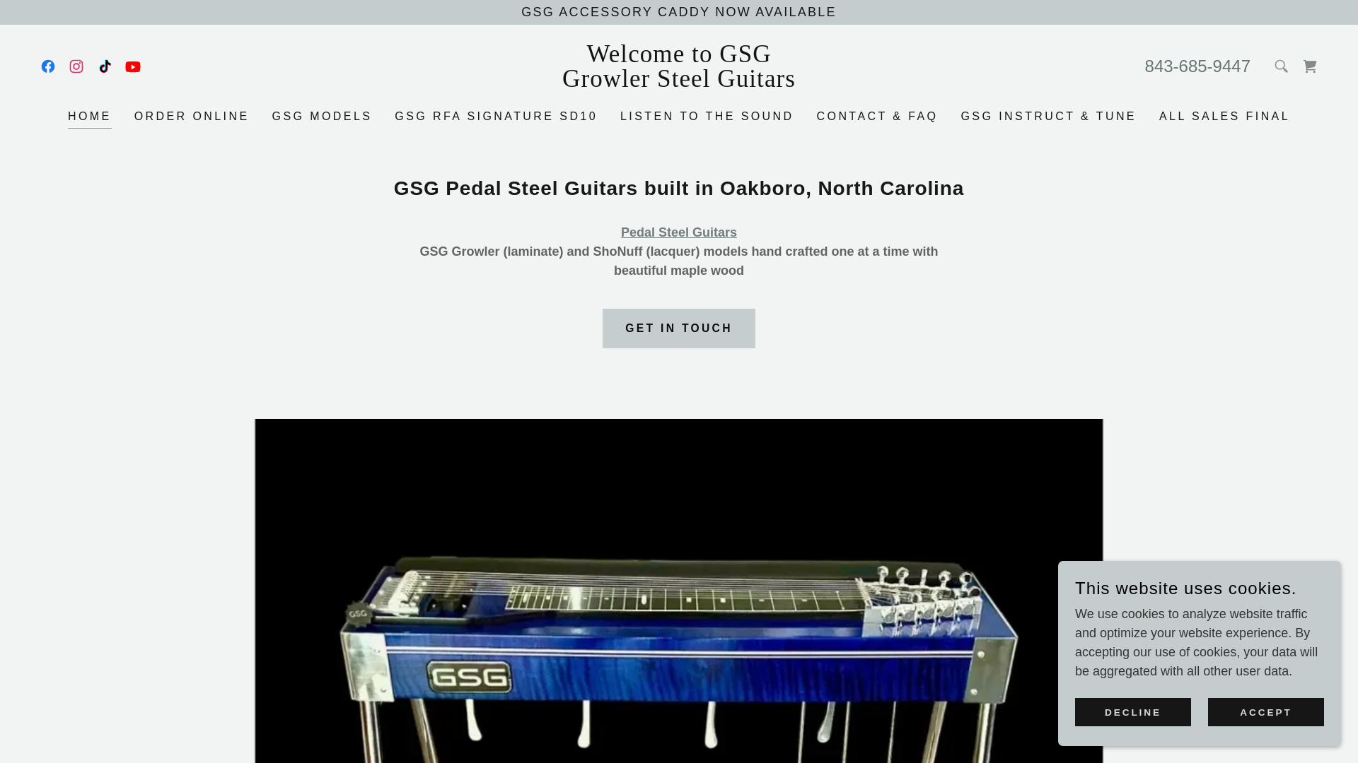 website screenshot of https://shonuffguitars.com/