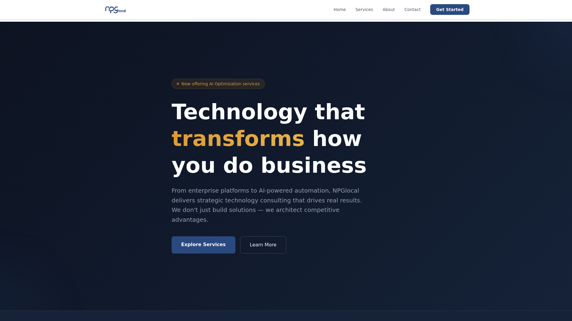 website screenshot of https://npglocal-3t25y.sevalla.app