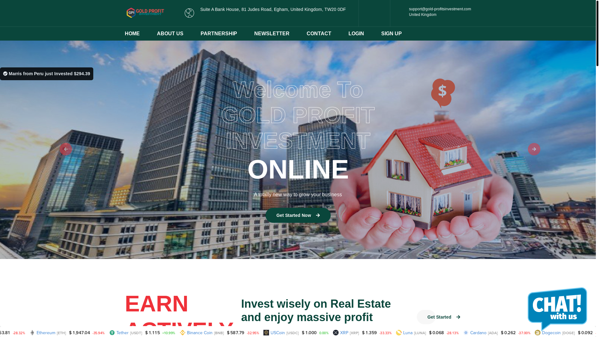 website screenshot of https://gold-profitsinvestment.com/