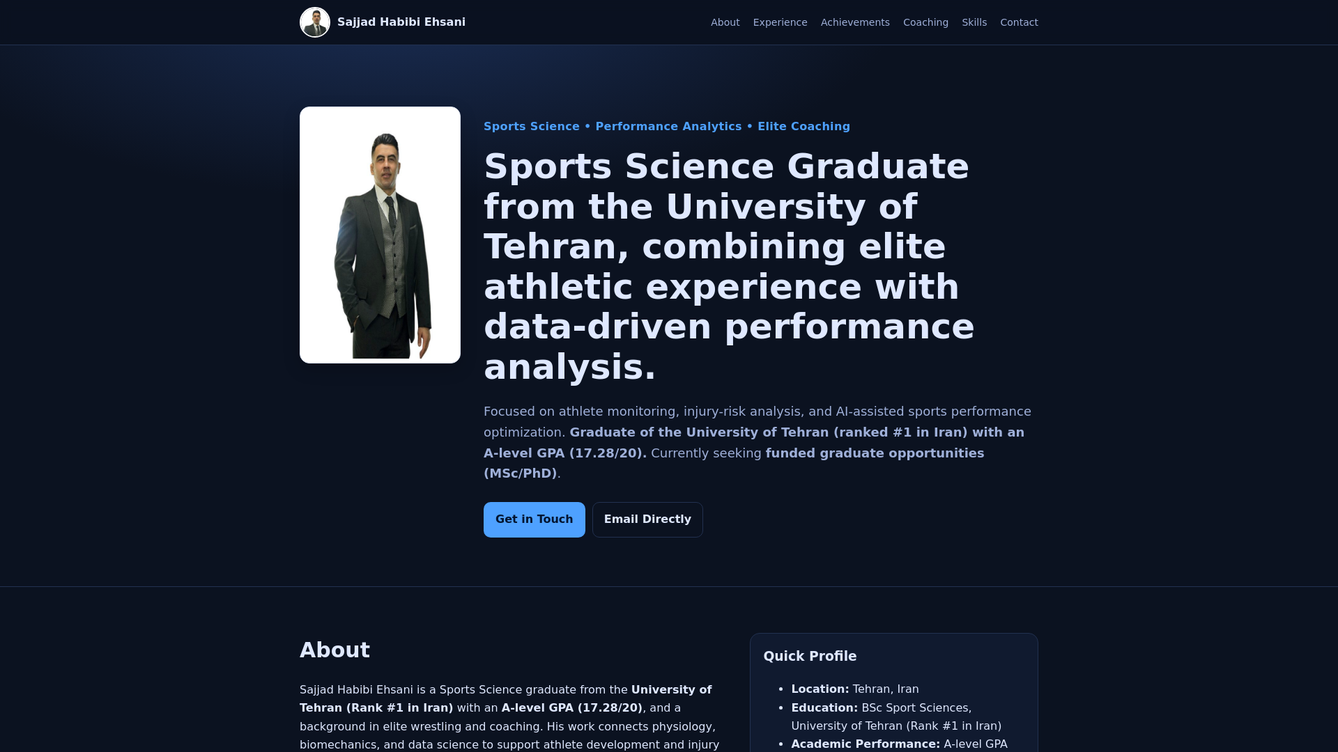 website screenshot of https://sajjadhabibi.com/