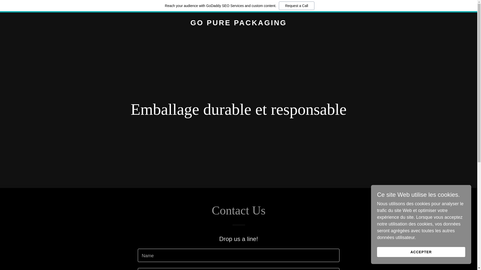 website screenshot of https://gopurepackaging.com/