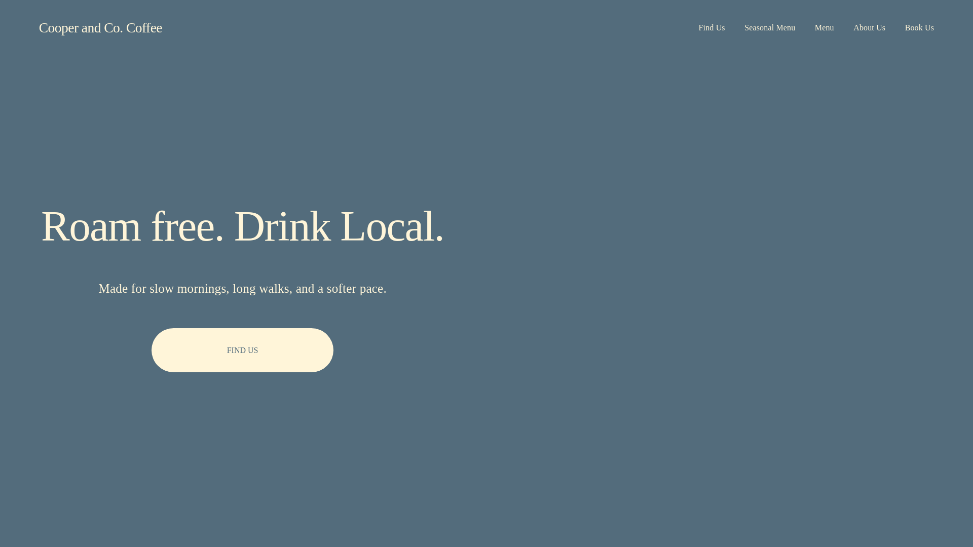 website screenshot of https://cooperandcocoffee.com/