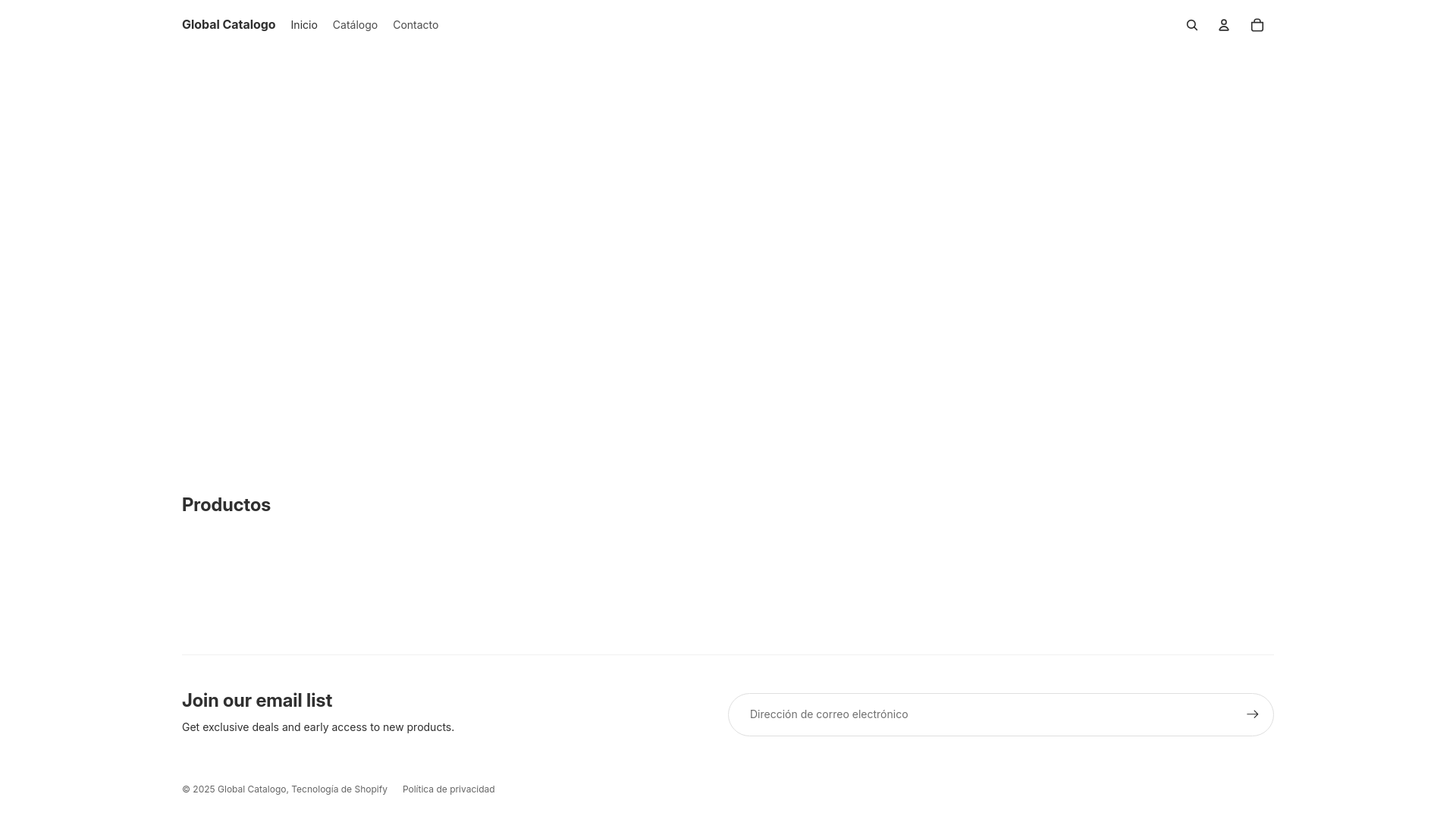 website screenshot of https://globalcatalogo.store/