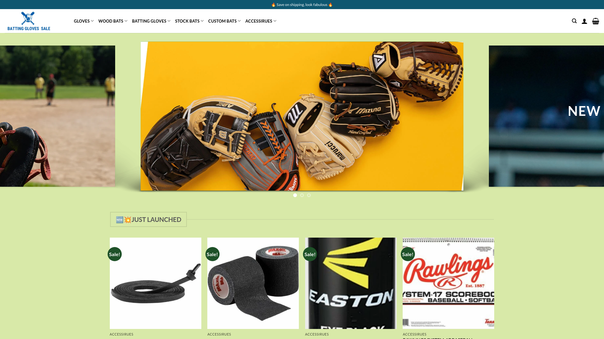 website screenshot of http://www.stockbat-store.com/